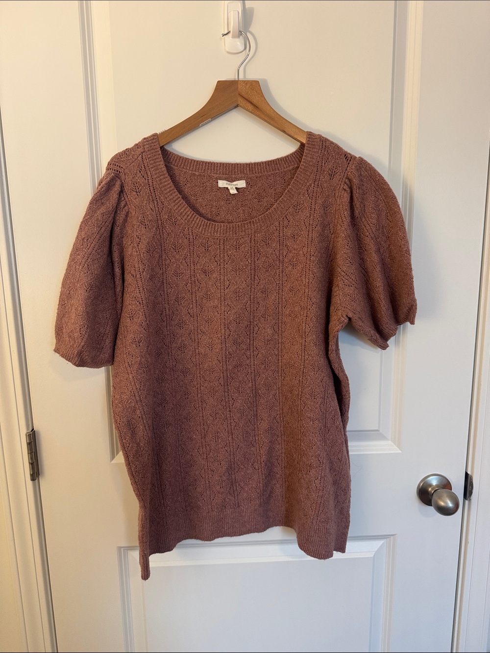 Maurices Dusty Rose Textured Knit Scoop Neck Sweater
